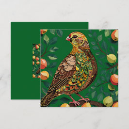 Cartão Uma Perdiz numa Árvore de Peras no Estilo de Estên