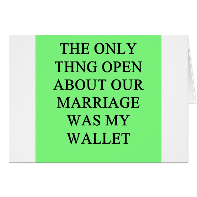 Cartão uma piada engraçada do divórcio para homens (Frente Horizontal)