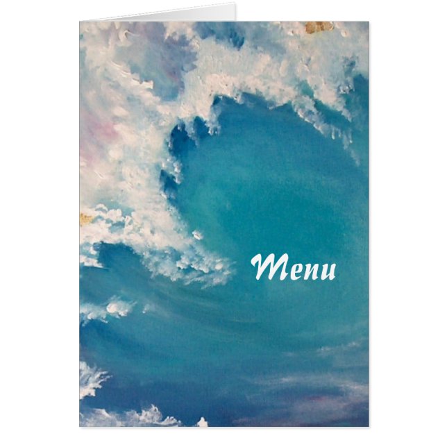 Cartão Uma pintura de uma onda brilhada com ouro (Frente)