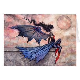 Cartão Uma placa de vampiro gótica de vento malvada