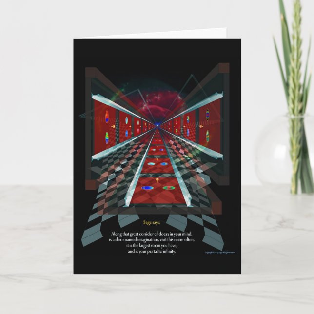 Cartão Uma porta chamada imaginação (Frente)