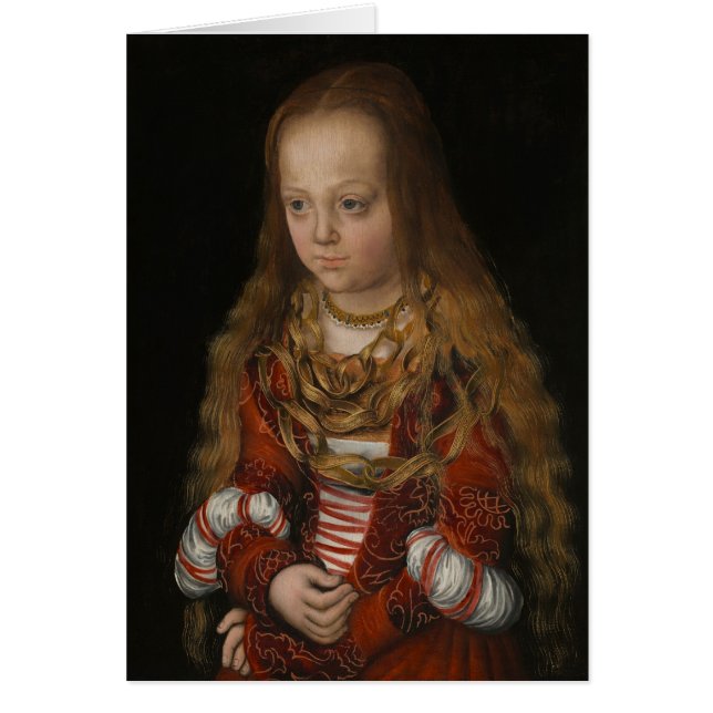 Cartão Uma princesa de Saxony, c.1517 (óleo no painel) (Frente)
