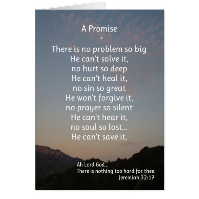 Cartão Uma promessa... religiosa (Frente)