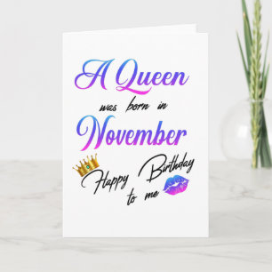 Cartão Uma Rainha Foi Nascer Em Novembro Feliz Aniversár