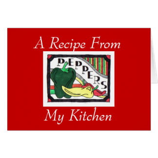 Cartão Uma receita de minha cozinha. Notecard