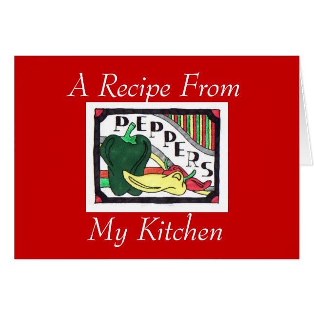 Cartão Uma receita de minha cozinha. Notecard (Frente horizontal)