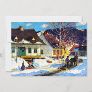 Cartão Uma rua da aldeia do Quebec - Clarence Gagnon,