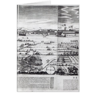 Cartão Uma seção de um mapa de Milão, 1640