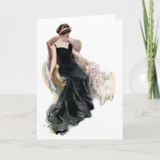 Cartão Uma Senhora e Seus Gatos