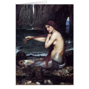 Cartão Uma Sereia de J W Waterhouse, 1901