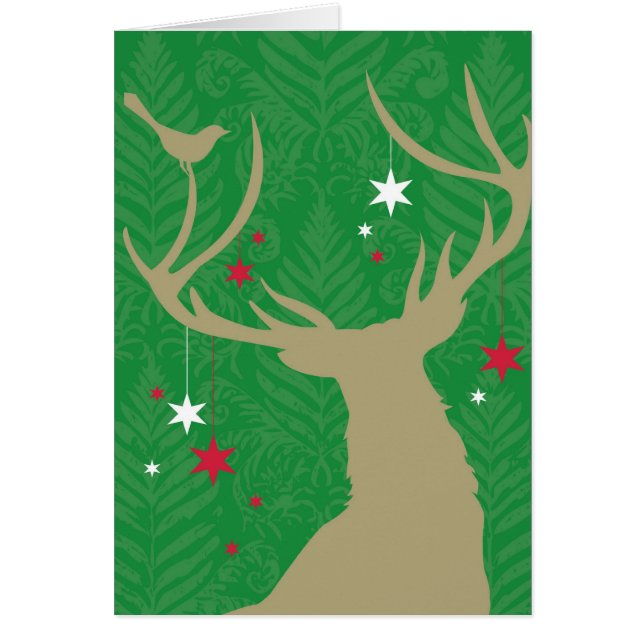 Cartão Uma silhueta de um cervo com as estrelas que (Frente)