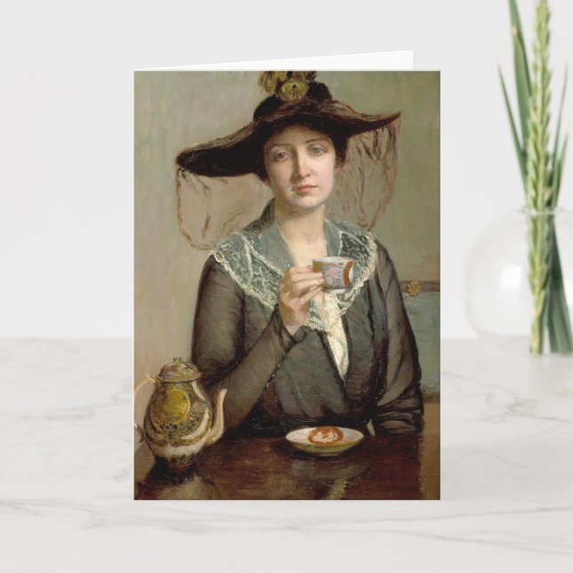 Cartão Uma taça de chá | Lilla Cabot Perry (Frente)