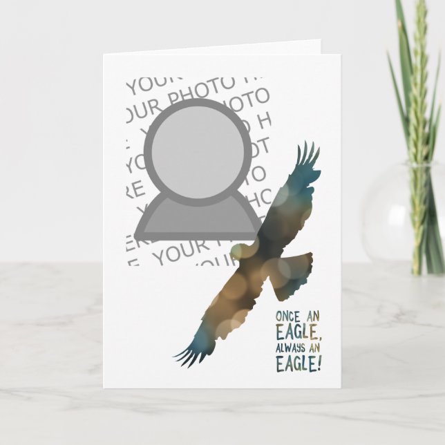 Cartão uma vez uma águia sempre uma foto da águia (Frente)
