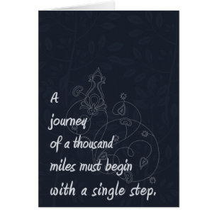 Cartão "Uma viagem…" Provérbio do zen