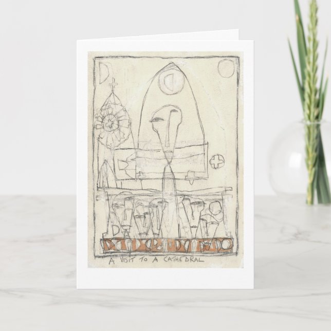 Cartão Uma visita a uma catedral (Frente)