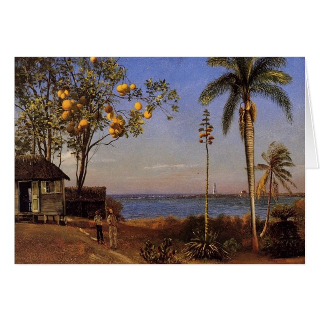 Cartão Uma vista nos Bahamas - o Albert Bierstadt (Frente Horizontal)