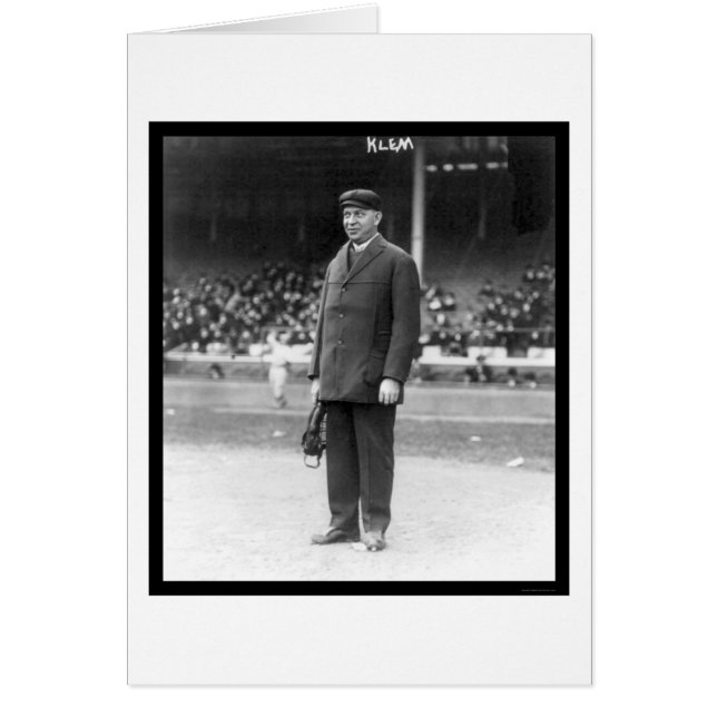 Cartão Umpire Bill Klem Baseball 1914 (Frente)