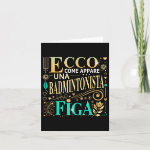 Cartão Una Badmintonista Figa Idee Regalo Badminton Donna