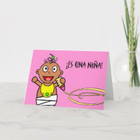 Una Niña do Es! Parabéns no bebé, espanhol