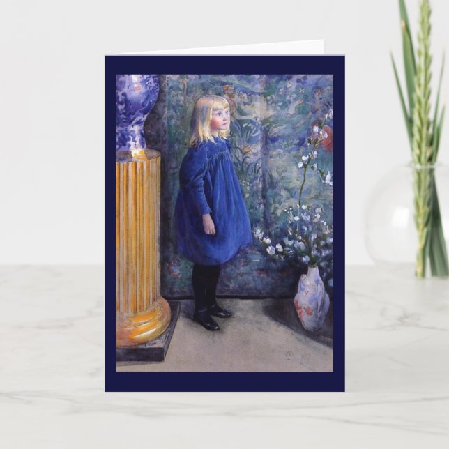 Cartão Una no vestido azul (Frente)