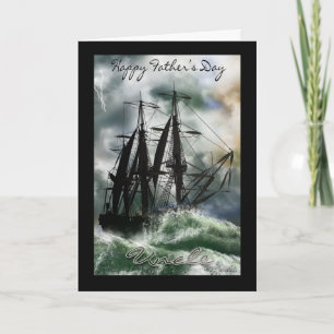 Cartão Uncle Father's Day Card With Ship On The Ocean