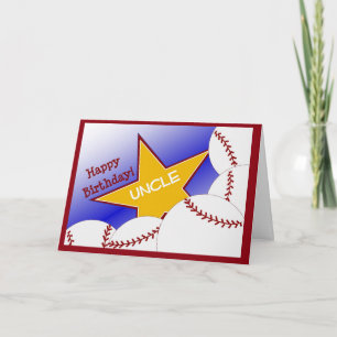 Cartão Uncle - Happy Birthday Baseball Loving Uncle