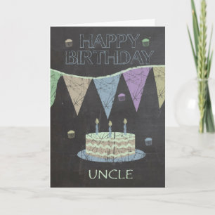 Cartão Uncle Trendy Chalk Board Effect, Birthday Cake