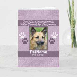 Cartão Unconditional Love Pet Sympathy Custom