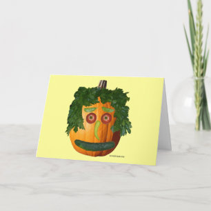 Cartão Uncut Pumpkin Face Greeting Card