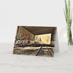 Cartão Under the Railroad Bridge Greeting Card