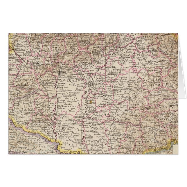 Cartão Ungarn, Mapa do Atlas na Hungria (Frente Horizontal)