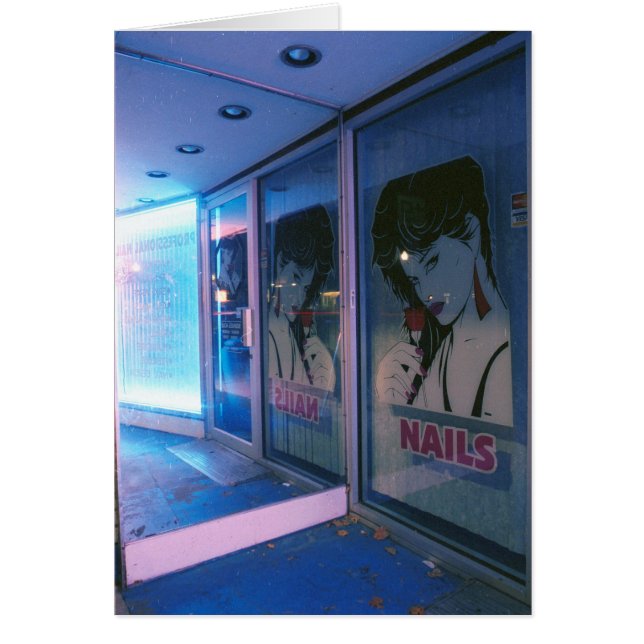 Cartão Unhas afortunadas cor-de-rosa, Greenfield, MÃES (Frente)