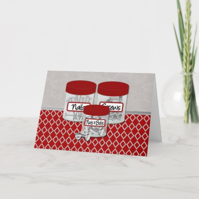 Cartão Unhas, parafusos, Loucos e parafusos (Frente)