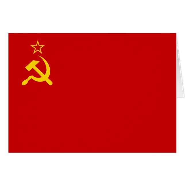 Cartão União Soviética da URSS Bandeira Doença Comunista  (Frente Horizontal)