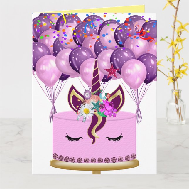 cartão Unicorn (Flor Amarela)