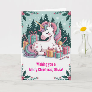 Cartão Unicorn de Natal