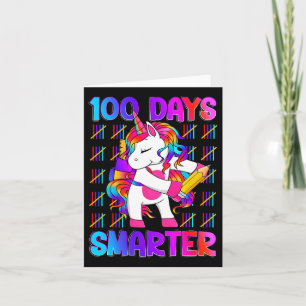 Cartão Unicorn Feliz 100 Dias De Escola Mais Inteligente