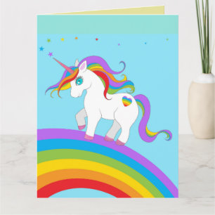 CARTÃO UNICORN RAINBOW GAROTAS DE ANIVERSÁRIO