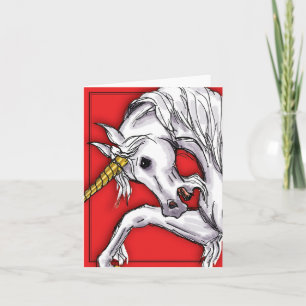 Cartão Unicorn Red notecard