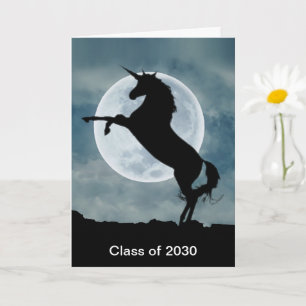 Cartão Unicorn Silhouette Full Moon Classe 2030