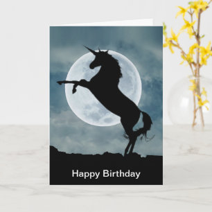 Cartão Unicorn Silhouette Full Moon Magical Birthday