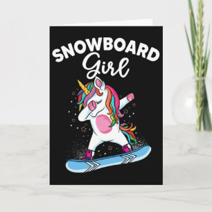Cartão Unicorn Snowboard Skiing Dabbing Unicorn Snowbo
