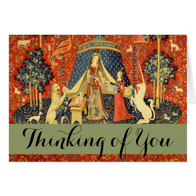 Cartão Unicorn Tapestries Lady Legend Medieval (Frente Horizontal)