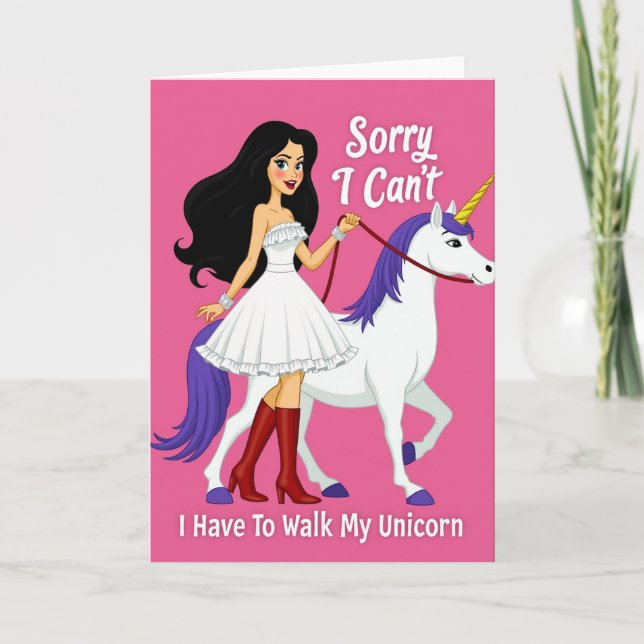 Cartão Unicorn Walk Excuse Card (Frente)