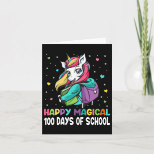 Cartão Unicórnio 100 Dias Feliz 100 Dias De Escola Mágica