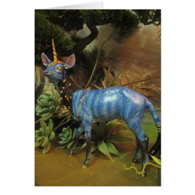 Cartão Unicórnio azul (Frente)