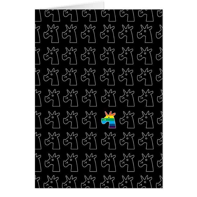 Cartão Unicórnio cumprido (Frente)