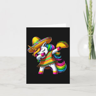 Cartão Unicórnio Dançando Dabbing Cinco De Mayo Festa Mex