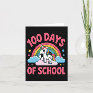 Cartão Unicórnio de 100 Dias de Escola Marco
