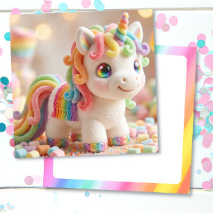 Cartão Unicórnio de Marshmallow e Sonho de Doce Pastel